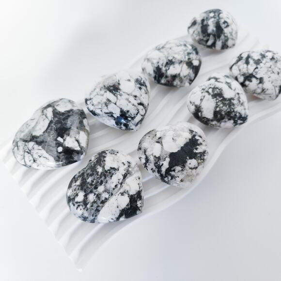 Black Tourmaline in Quartz Heart Crystal Carving - Picture 5 of 9